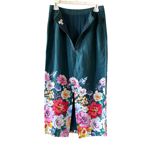 SUNDANCE CATALOG Graceful Verenia Women Size 6 Floral 100% Linen Maxi Boho Skirt - Picture 7 of 9